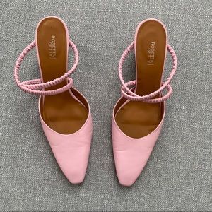 Rosetta Getty pink ruched mules
